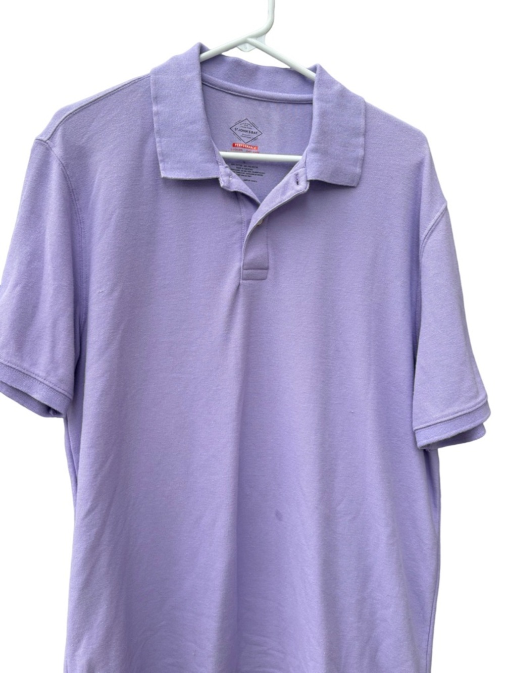 St John’s Bay Purple Polo Shirt Men’s Large Performance Casual - Picture 3 of 5